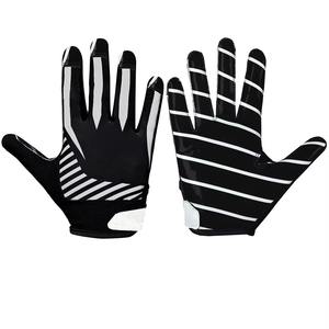 Gants de receveur de football américain de qualité supérieure, légers, fermeture à boucle et crochet, poignée en silicone personnalisable, design à doigts complets - Product Image 5