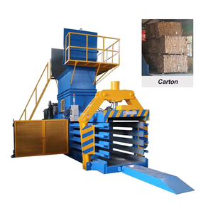 Presse à balles horizontale entièrement automatique pour recycler le papier Bouteilles et cartons alimentaires en plastique Boîtier en métal avec éjection automatique - Product Image 2