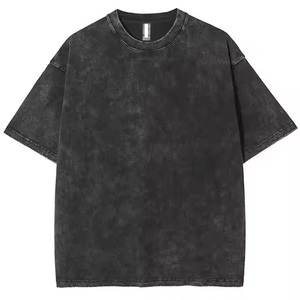 Propre marque 100% coton impression personnalisée Boxy surdimensionné hommes plaine blanc lavé à l'acide T-shirt délavé à la pierre T-shirt vêtements Vintage - Product Image 2
