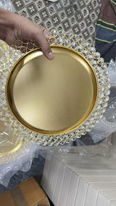 Assiette de présentation en cristal doré brillant - Product Image 5