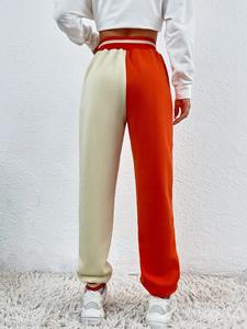 Pantalon de jogging en molleton de coton pour femme, taille haute, coupe ample, décontracté, hiver, sport, couleur unie, logo personnalisé, vente en gros OEM - Product Image 3