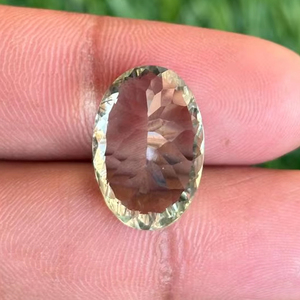 Fabricante directo de la India, amatista verde Natural, corte Concav, piedra preciosa ovalada pulida para la fabricación de joyas, piedra preciosa suelta cortada Concav - Product Image 3