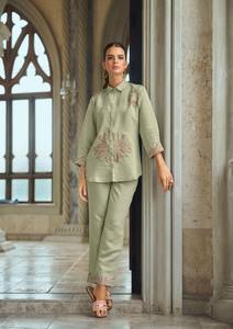 Belle Robe Vente Chaude Lourde Viscos PV Chandari Court Kurti Pantalon Avec Multi & Chemise Couture et Main Travail Femme Mode - Product Image 6