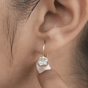 Vintage Style High Quality Homemade 10K Solid <b>Gold</b> Old Mine Cushion Cut Lab Grown Diamond <b>Drop</b> <b>Earrings</b> With Original Box - Product Image 4