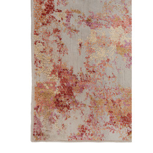 Alfombra Kavi Azul de Lana y Seda de Bambú Anudada a Mano, Unstring Srb(713(Fr)), Diseño Abstracto para Uso Doméstico - Product Image 4