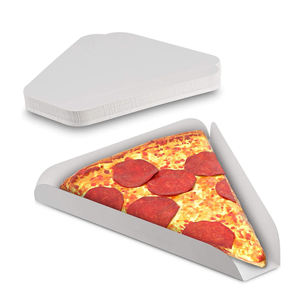 Plato de cuña para pizza individual blanco, bandeja para rebanadas de pizza de cartón, platos hechos a medida que garantizan que el material de calidad no se rasgue ni se doble - Product Image 1