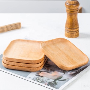 Juego de Mini Platos Cuadrados de Madera de Haya - Platos Pequeños de Madera de 5 cm para Salsas y Especias - Accesorio de Cocina Premium - Product Image 2
