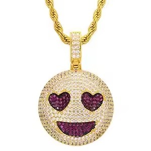 Hop Hip Iced Out Joker colgante Hip Hop CZ Iced Out diamante simulado grande divertido Joker colgante de dibujos animados regalo personalizado para él - Product Image 4