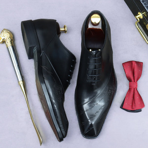 Zapatos Oxford de Cuero Genuino de Alta Calidad, Hechos a Mano con Tres Juntas, Estilo Casual de Negocios, Formales para Hombre, Grabados, Evergreen - Product Image 2