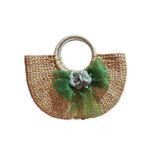 Top vente Vietnam jacinthe d'eau sac à la main écologique durable fourre-tout sac à main femmes paille sac de plage été - Product Image 6