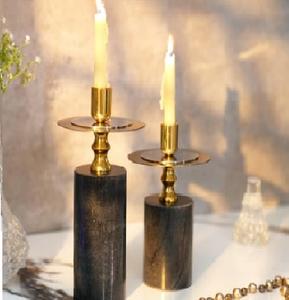 <b>Candle</b> Stand, Set of 2, <b>Taper</b> <b>Candle</b> <b>Holders</b> for Home Decor, Dining Table Decor, Round Pillar Candlestick <b>Holder</b>, - Product Image 1