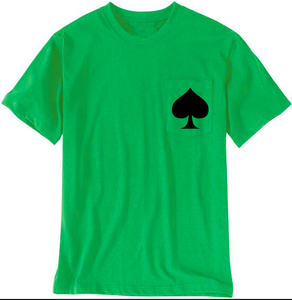 T-shirt vert à manches courtes pour homme avec impression personnalisée sur la poche, coupe classique, col rond, jersey en coton - Product Image 4