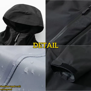 Vestes imperméables pour hommes Manteaux à capuche coupe-vent d'extérieur Veste de course Veste de sport zippée personnalisée - Product Image 3