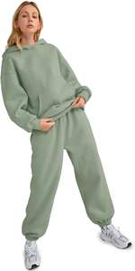 Logo personnalisé imprimé femmes survêtement 2 pièces ensemble veste à capuche taille haute Joggers brossé intérieur hiver Collection Streetwear - Product Image 5