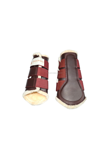 Equestrian sports Matching Elastic&Velcro Navy Pink Grey Black Brown Green Burgundy Sky Blue Horse <b>Brushing</b> <b>Boots</b> - Product Image 3