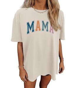 Vente en gros T-shirt ample surdimensionné pour femmes avec broderie personnalisée T-shirt en coton OEM pour la mode urbaine - Product Image 1