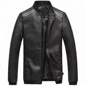 Veste en cuir PU unisexe personnalisable, sans col, imperméable, respirante, design vintage, vêtements de travail, hiver - Product Image 3