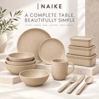 Collection de Vaisselle Moderne Bicolore en Paille de Blé pour la Restauration et l'Hôtellerie (Vente en Gros)