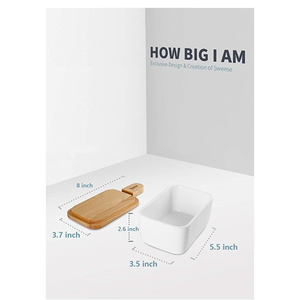 ขายส่งผลิตภัณฑ์ครัวโต๊ะภาชนะใส่เนยตกแต่งพร้อมฝาไม้จานเนยปกสีขาวโดยซัพพลายเออร์ตกแต่ง apar - Product Image 6