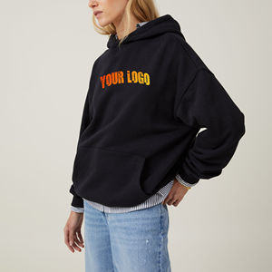 Pulls à capuche pour femmes anti-rides tendance, surdimensionnés, anti-boulochage, logo brodé personnalisé, respirants - Product Image 4