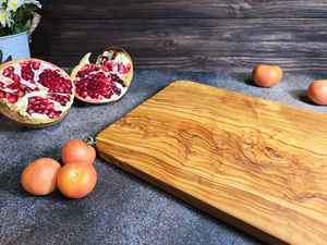 Tabla de cortar de madera natural 100% con mango, accesorios de cocina cuadrados para cortar verduras - Product Image 4