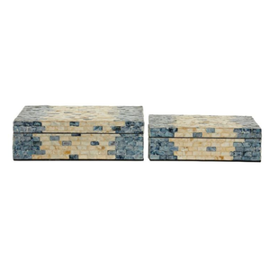 Boîte de nacre accrocheuse au design de luxe avec couvercle ensemble de 2 pour boîtes de rangement boîte-cadeau MOP en gros de l'usine du Vietnam - Product Image 6