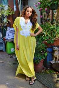 เดรสคาฟตันปักลายสำหรับผู้หญิงสไตล์หวาน, เดรสผ้าทอเอวยาวถึงพื้นและซักได้สำหรับฤดูร้อน - Product Image 4