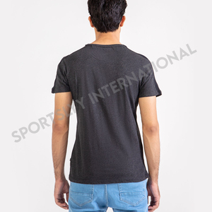 Solid Pattern 100% Cotton O-Neck <b>T</b> <b>Shirts</b> Unisex Men's Short Sleeve Jersey High Quality 220 Grams Custom Logo Printing <b>Black</b> - Product Image 4