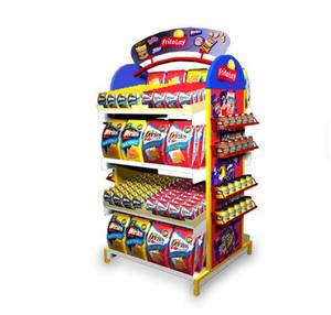 ที่กำหนดเองสำหรับแร็คประกอบง่ายสำหรับการจัดแสดงบรรจุภัณฑ์ขนมพร้อมแผงส่วนหัวสำหรับซูเปอร์มาร์เก็ตที่มีแบรนด์ - Product Image 1