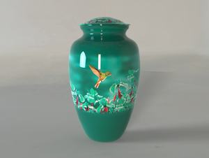 L MAX B EXPORTS Nouvelle urne funéraire en métal pour adulte, design rouge colibri, style européen/américain, écologique, personnalisable - Product Image 4