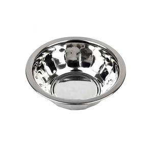 Élégant bol de service rond en acier inoxydable avec une finition lisse pour la présentation culinaire et l'utilité de la cuisine domestique - Product Image 1