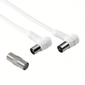 Antena de TV por cable de audio y vídeo de 1,5 m, blanca, 75 Db, con adaptador, modelo 00205299 - Product Image 3