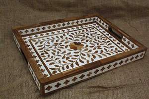 Fabricant professionnel de plateau de service personnalisé en incrustation d'os pour cadeaux avec service personnalisé fourni pour l'exportation - Product Image 5