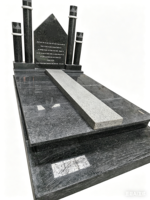 Pierre tombale en granit noir, pierre tombale musulmane en granit, design graphique personnalisé en granit G654 moderne pour monuments extérieurs