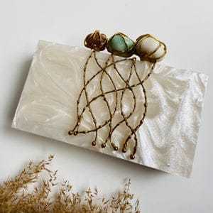 Bolso de mano de resina hecho a mano diseño único personalizado monedero de noche de faizacraft - Product Image 3