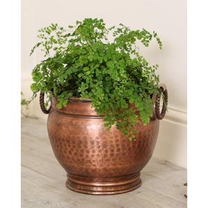 Jardinières décoratives en laiton haut de gamme pour décor de salon élégant avec poignée Design martelé avec poignée jardinière en laiton - Product Image 4