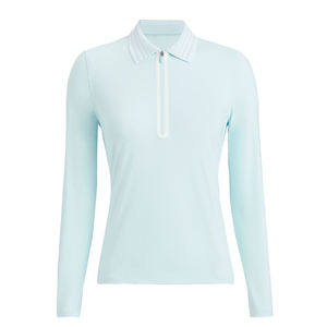 Sudadera ajustada de manga larga para mujer con logotipo bordado personalizado OEM para Polo en estilo informal Características comprimidas para ropa de golf - Product Image 4