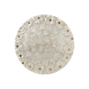 <b>Round</b> Capiz <b>Placemat</b> Factory Price from Direct Manufacturer for Bulk Home Decor Orders From Vietnam - Product Image 1