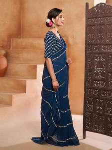 Nueva seda pesada KOTA DORIYA Impreso Saree Hoja de algodón Impresión digital Efecto BRASSO Blusa formal perfectamente combinada para India - Product Image 4