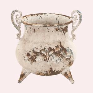 แจกันดอกไม้โลหะสไตล์วินเทจพร้อมที่จับสำหรับตกแต่งบ้านสไตล์กระถางต้นไม้ที่มีเสน่ห์และการจัดเรียงที่สวยงาม - Product Image 3