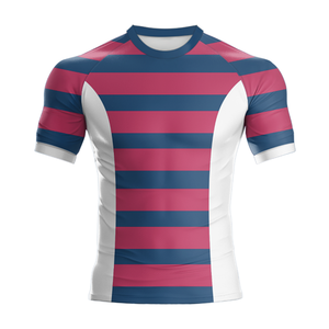 Jersey de rugby de Venta caliente para hombres de manga corta con cuello redondo juvenil sublimado tira Rugby fútbol Jersey - Product Image 3