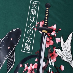 เสื้อยืดคุณภาพสูงขายส่ง ลายซากุระ ดาบญี่ปุ่น หยินหยาง ปลาคาร์ฟ  แบบยูนิเซ็กซ์ ผ้าโพลีเอสเตอร์ 100% สไตล์ลำลอง สตรีทแวร์ ขายส่งจำนวนมาก - Product Image 6