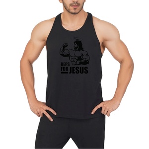 Custom Branded Cotton Plain Tank Tops for <b>Men</b> Solid Color Gym Fitness Muscle Vest for Adults & Teens Summer Running Use - Product Image 1