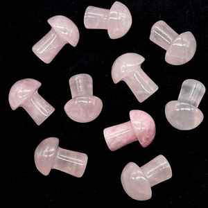 Pierre précieuse en quartz rose naturel en forme de champignon, sculptée à la main, cristal de 22 mm, pierre de guérison - Product Image 4
