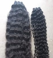 Ekstensi Rambut Keriting Remy India Ringan, Double Drawn, Double Weft, Berkualitas Tinggi, Bebas Kimia, Tahan Perm