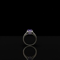 Bague de fiançailles chrétienne artisanale en argent 925 avec améthyste naturelle, pierre de naissance de février, taille ovale, minimaliste, certifiée par un tiers