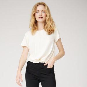 Camiseta informal de cuello redondo para mujer, cómoda Camiseta de algodón de manga corta de verano alto, estampado personalizado, Anti-Pilling, Color liso - Product Image 1