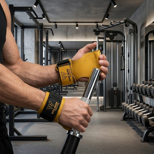 Poignées de fitness professionnelles Wilson Industry, antidérapantes, respirantes, en néoprène, pour haltères, mancheles et exercices avec câble. - Product Image 3