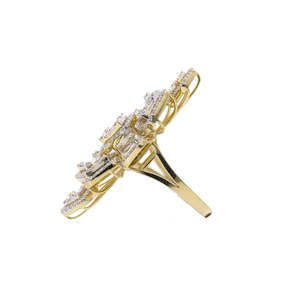 แหวนเพชรผู้หญิงคลาสสิกชุบโรเดียมสีทอง14K ประดับเพชรธรรมชาติ7.05gm - Product Image 4