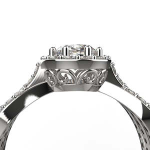 Sterling <b>Silver</b> 0.50 Carat <b>Solitaire</b> Halo <b>Ring</b> For Girls &amp; Women - Product Image 4